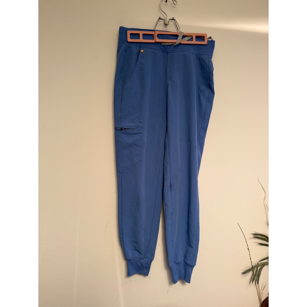 FIGS Technical Collection Blue Jogger Scrub Pants‎ Womens XXS Cargo Pockets flaw